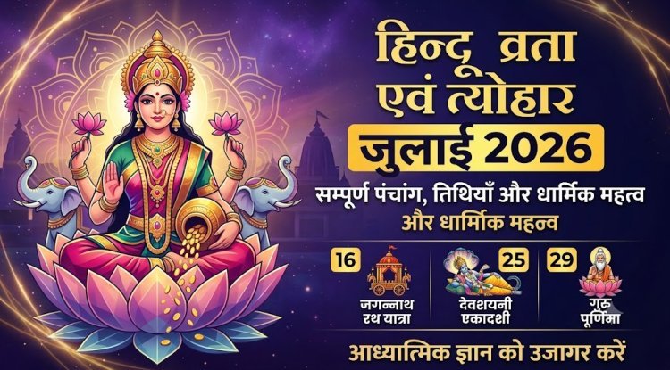जुलाई 2026 के हिंदू व्रत एवं त्योहार: संपूर्ण कैलेंडर, तिथियां और धार्मिक महत्व 