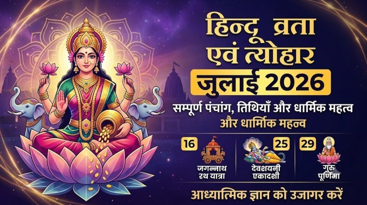 जुलाई 2026 के हिंदू व्रत एवं त्योहार: संपूर्ण कैलेंडर, तिथियां और धार्मिक महत्व 