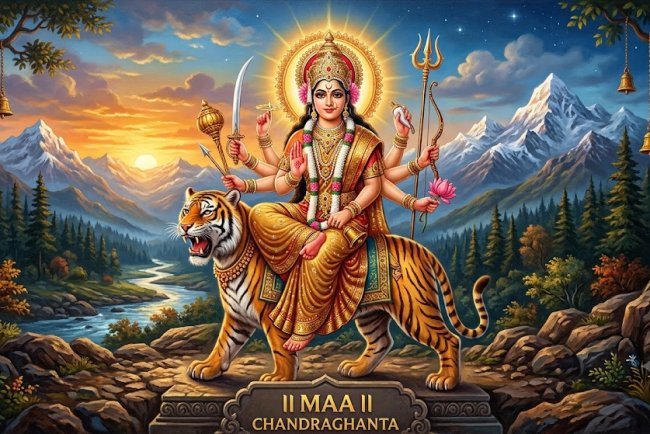 Why Does Maa Chandraghanta Have a Moon on Her Forehead? Know the Amazing Religious Significance of This Divine Form