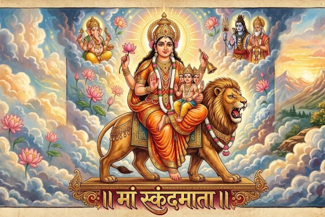 मां स्कंदमाता की गोद में विराजमान हैं भगवान कार्तिकेय, जानिए इस दिव्य स्वरूप का खास रहस्य
