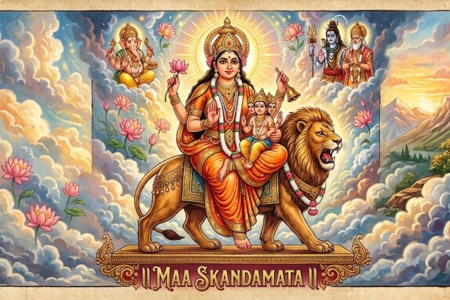 Lord Kartikeya Sits in Maa Skandamata’s Lap — Know the Special Secret Behind This Divine Form