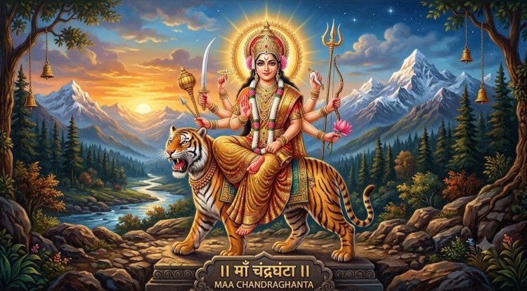 मां चंद्रघंटा के मस्तक पर क्यों है चंद्रमा? जानिए इस स्वरूप का अद्भुत धार्मिक महत्व