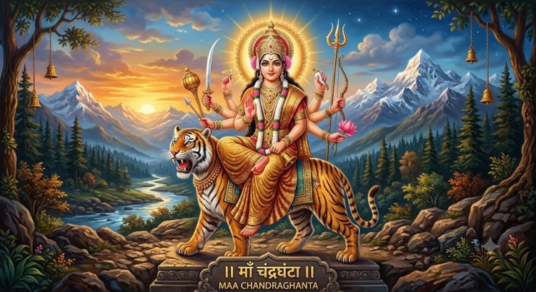 मां चंद्रघंटा के मस्तक पर क्यों है चंद्रमा? जानिए इस स्वरूप का अद्भुत धार्मिक महत्व